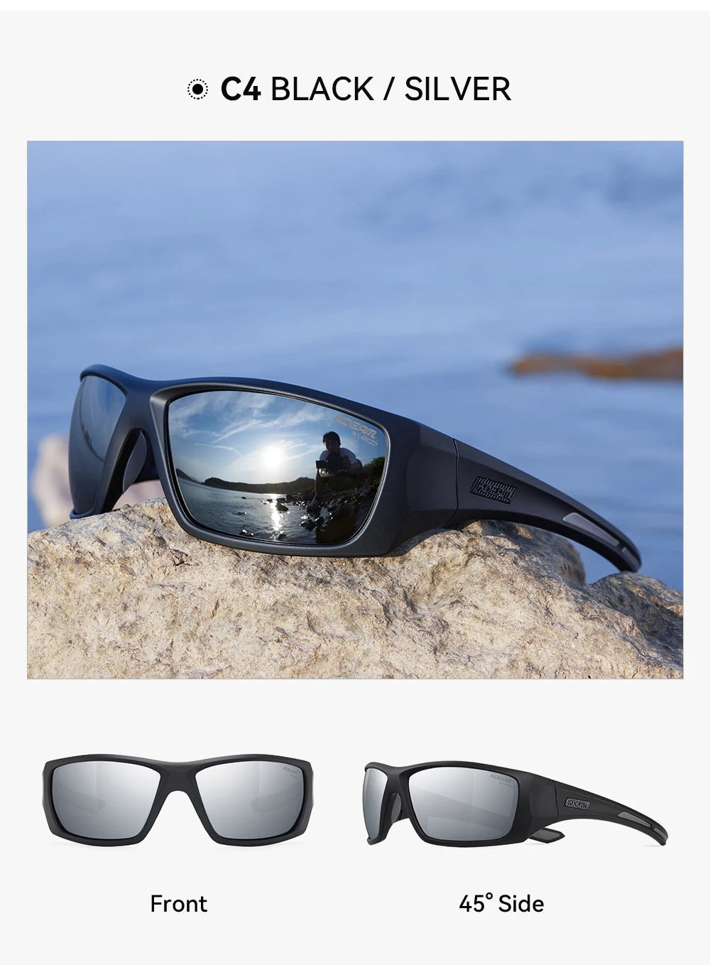KDEAM Men's Polarized Cycling Sunglasses – TR90 Frame