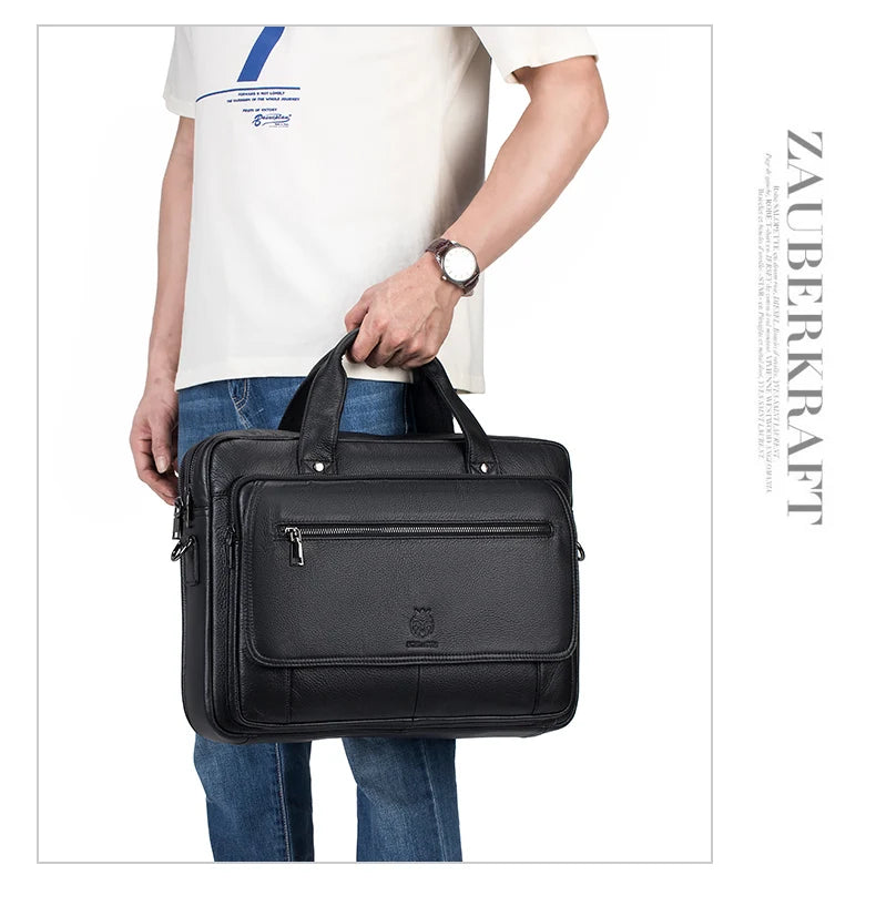 SCHLATUM Genuine Leather Briefcases Hard For Men 16 Inch Office Bussiness Computer Bag Luxury Vintage Handbags