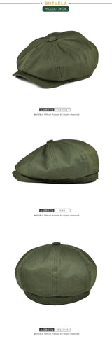 BOTVELA Newsboy Cap – Unisex Cotton Baker Boy Hat