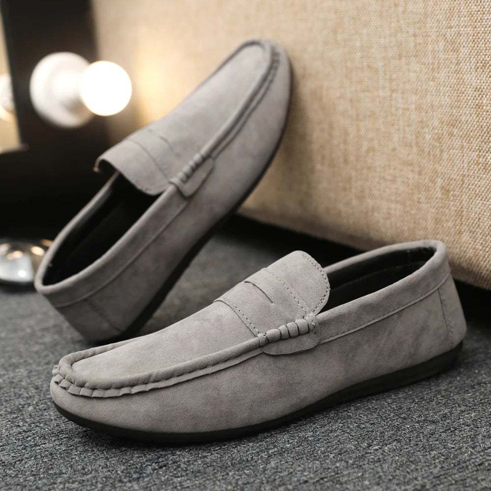 2026 Casual Men's Shoes Versatile Comfortable Work Shoes Driving Loafers Black, Grey, Khaki Three-Colour