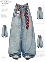 Y2K Baggy Cartoon Embroidery Jeans