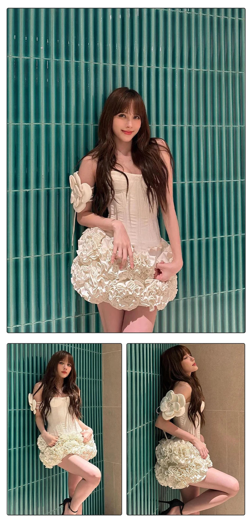 Structured Floral Mini Party Dress