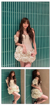 Structured Floral Mini Party Dress