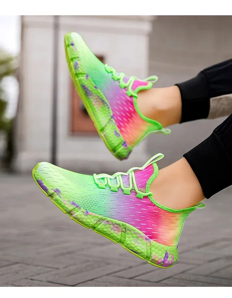Unisex Colorful Fashion Running Shoes – Non-Slip Casual Walking Sneakers