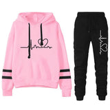 Womens Tracksuit Casual Stripe Versatile Sweatshirt Black Sweatpants Loose Print High Quality Outfits Single Piece Hoodies Pants