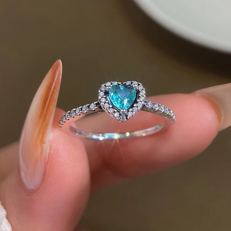 Sterling Silver Sparkling Heart Ring