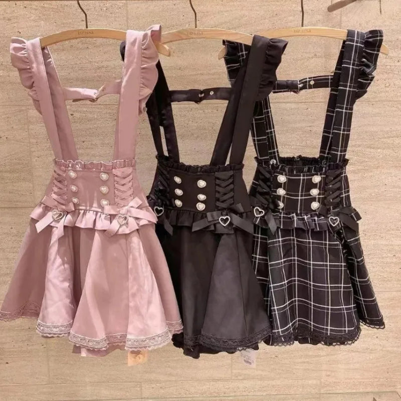 Kawaii Lolita Suspender Skirt Set – Sweet A-Line Mini