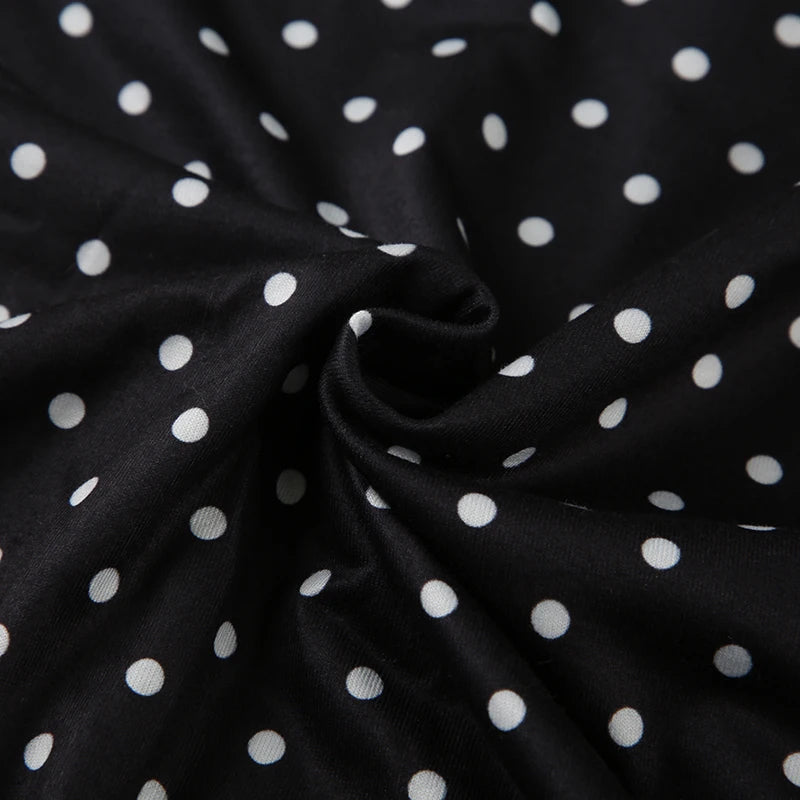 Polka Dot Halter Backless Mini Dress