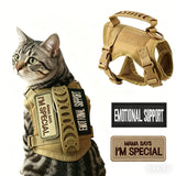 Cat Tactical Harness Vest with Leash & 2 Stickers