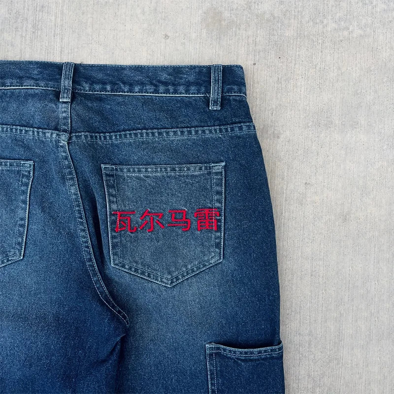 Y2K Dragon Graffiti Wide-Leg Jeans