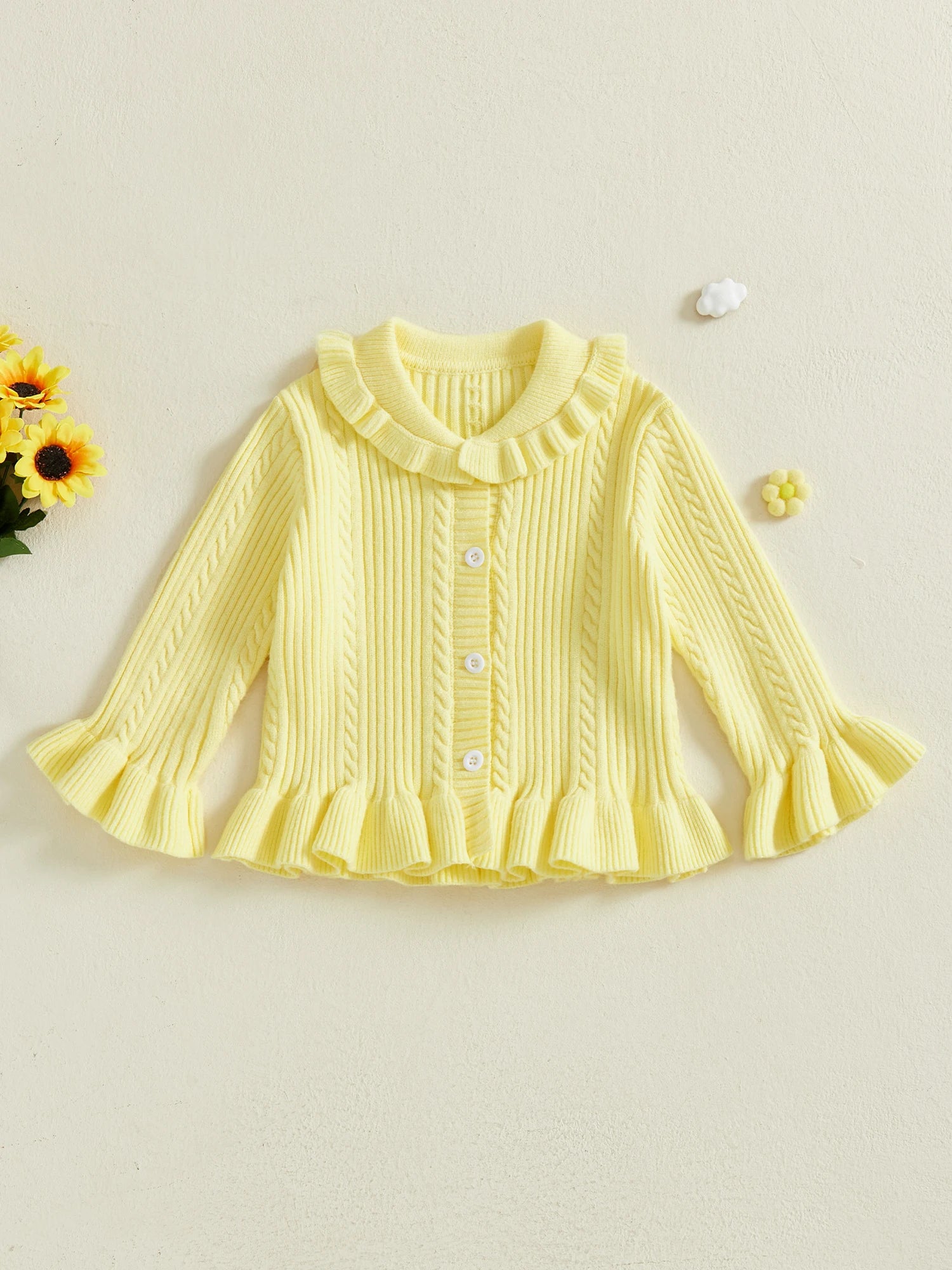 Classic Baby Girl V-Neck Knit Cardigan