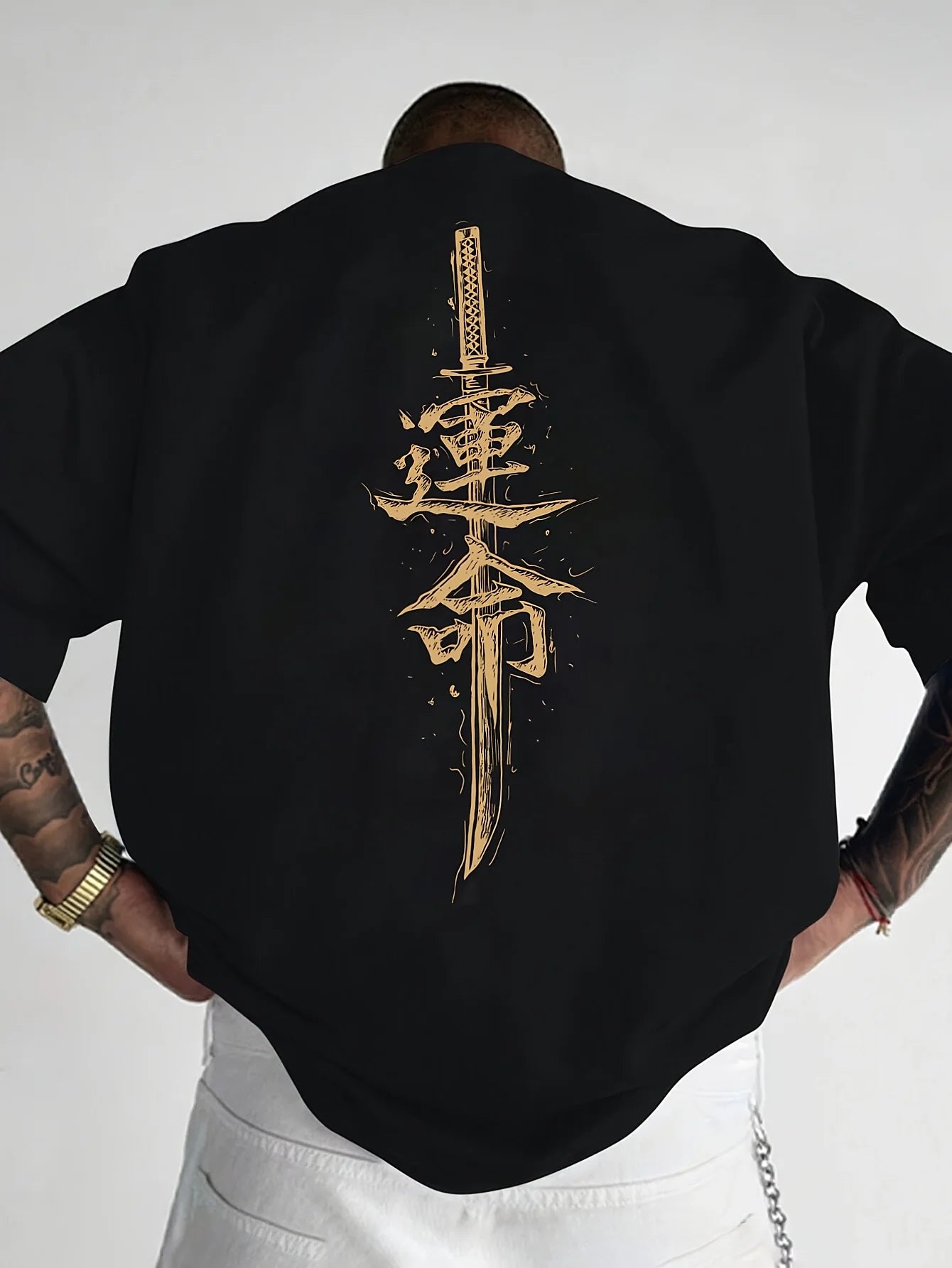 Men's Japanese Samurai Printed Pure Cotton T-Shirt