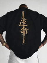 Men's Japanese Samurai Printed Pure Cotton T-Shirt