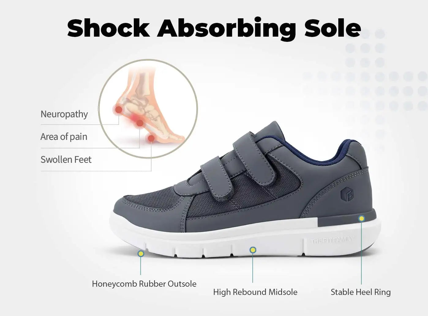 FitVille Diabetic Shoes for Men Extra Wide Width Elder Mens Diabetic Shoes for Neuropathy Swollen Feet Shoes Pain Relief