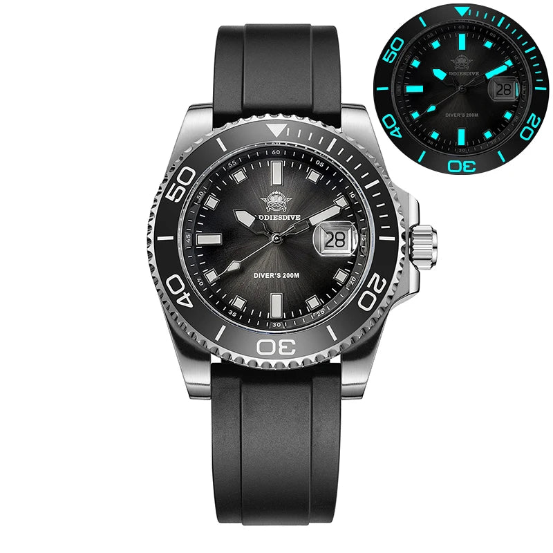 ADDIESDIVE Luxury Men Watch New Diving Ceramic Bezel 41mm Quartz Wristwatch 200m Waterproof Stainless Steel Luminous Dive Watch