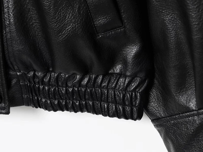 MUJER Faux Leather Jackets for Women Oversize Women's Bomber Jacket Fashion Winter Womens Coats Outerwears Demi-season Jackets