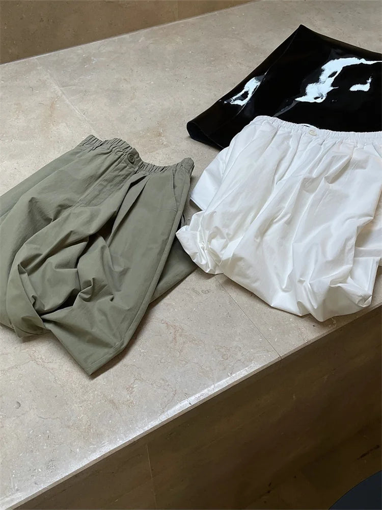 Women’s High-Waist Cotton Wide-Leg Pants