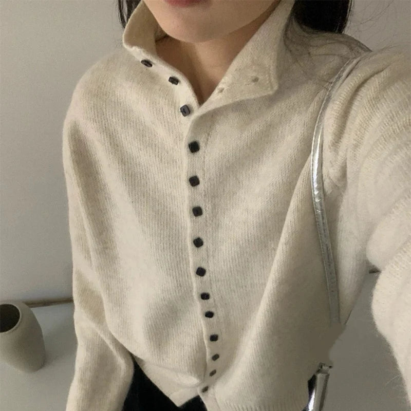 Women's Stand Collar Knit Cardigan