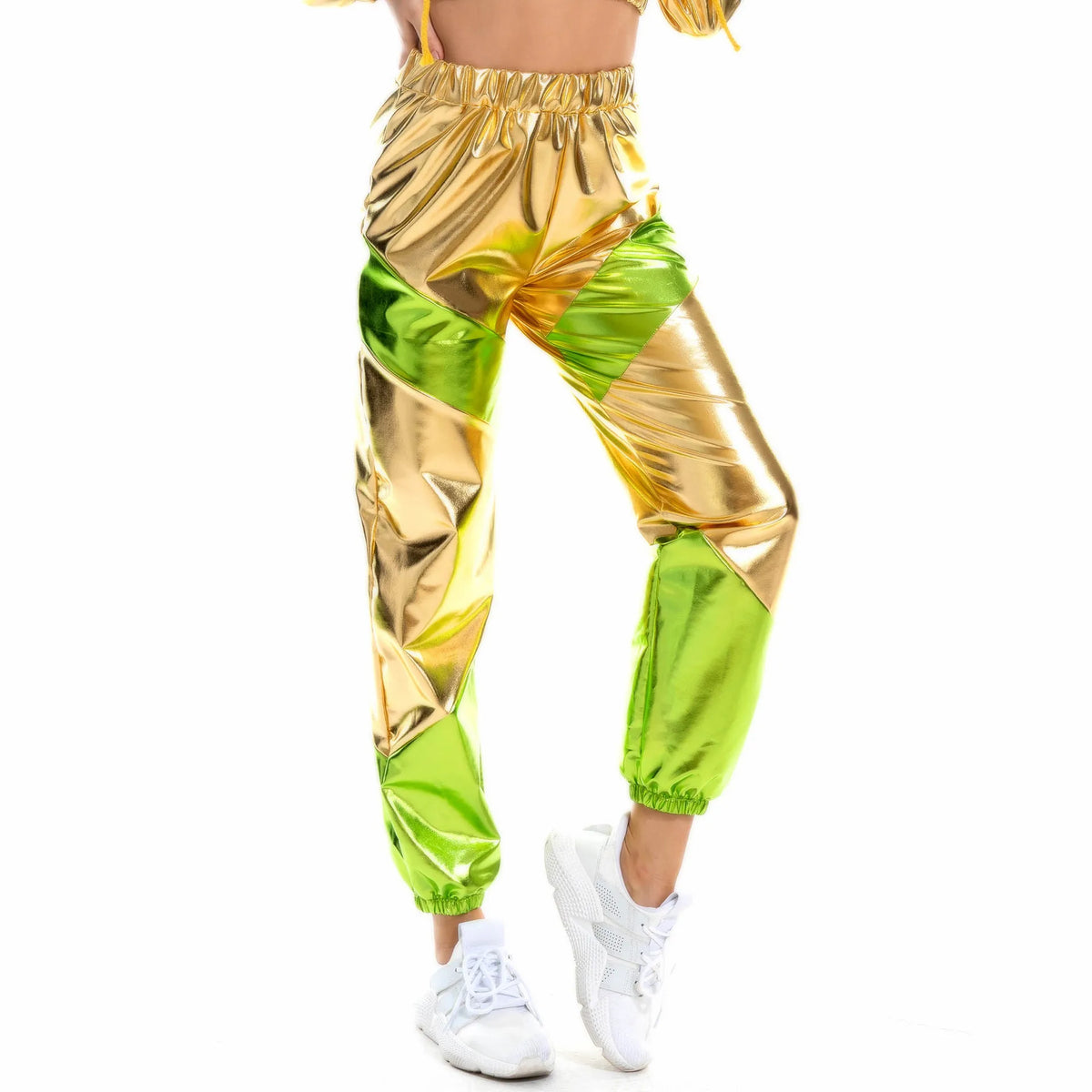 Women's Sparkly High-Waist Straight-Leg Pants