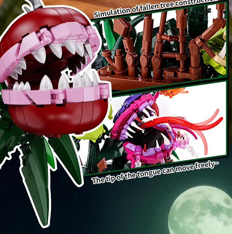 Creative 1266Pcs Carnivorous Plant Manor Building Blocks MOC Man-eating Flower Garden Bricks Home Decoration Toys Children Gift