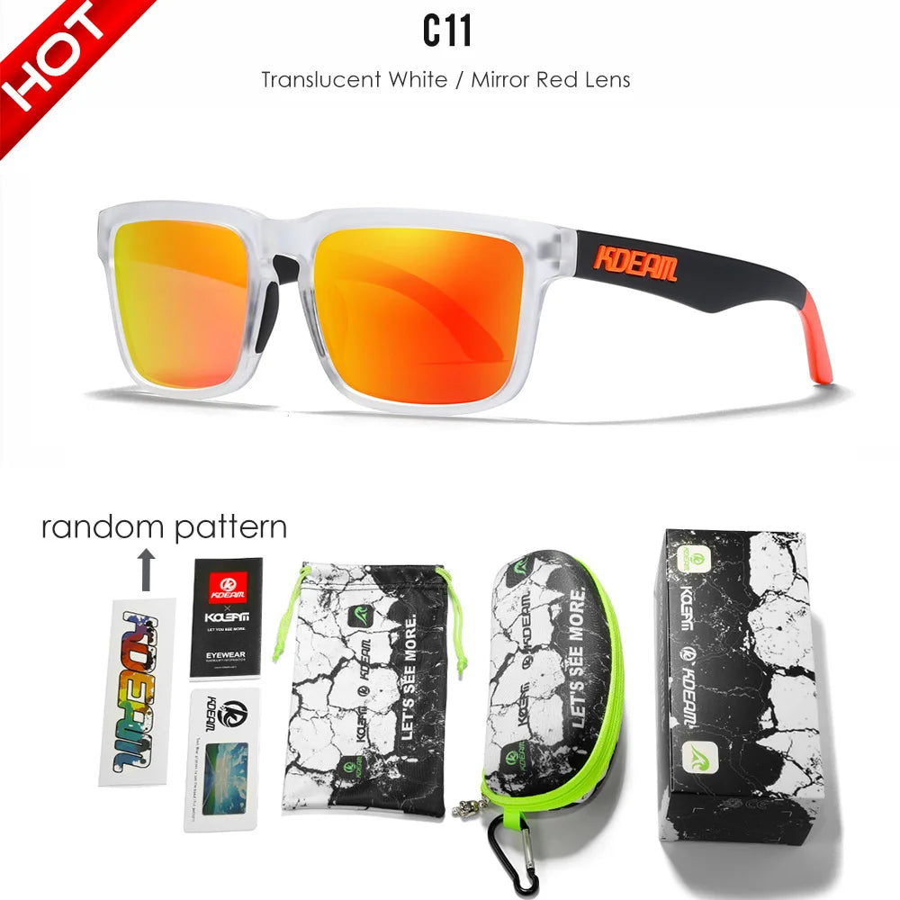 KDEAM All Black Men's Sunglasses Polarized And UV400 Protection Lens Driving Fishing Glasses Mirror With Complete Package