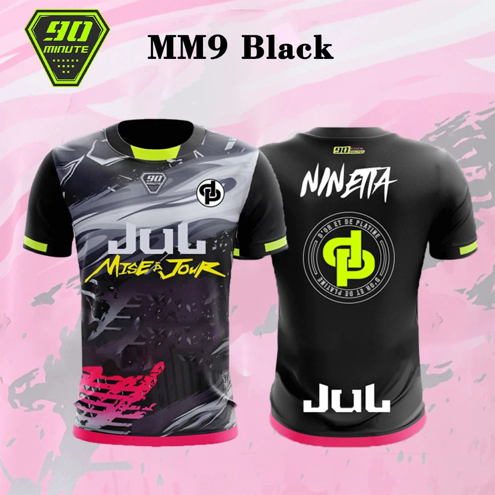 90 Minutes Series MM9 JUL Football Shirt Men's Summer Outdoor Sports Quick-drying Jersey Fitness Training O-neck T-shirt