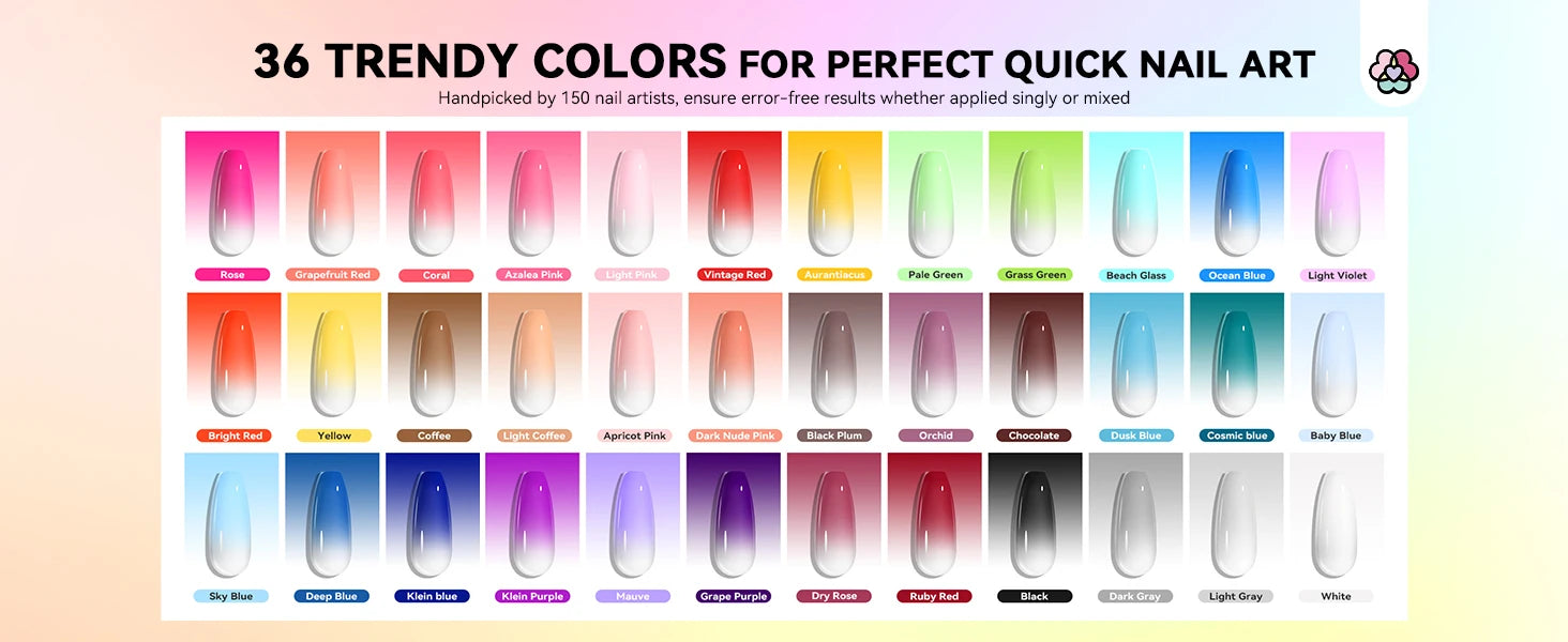 SAVILAND 36-Color Airbrush Gel Nail Polish Set – No Dilution