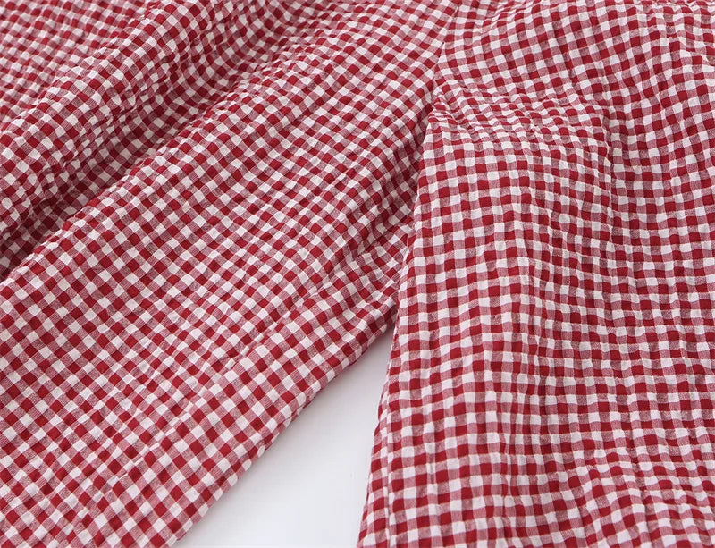 Women's Plaid Drawstring Lantern Pants