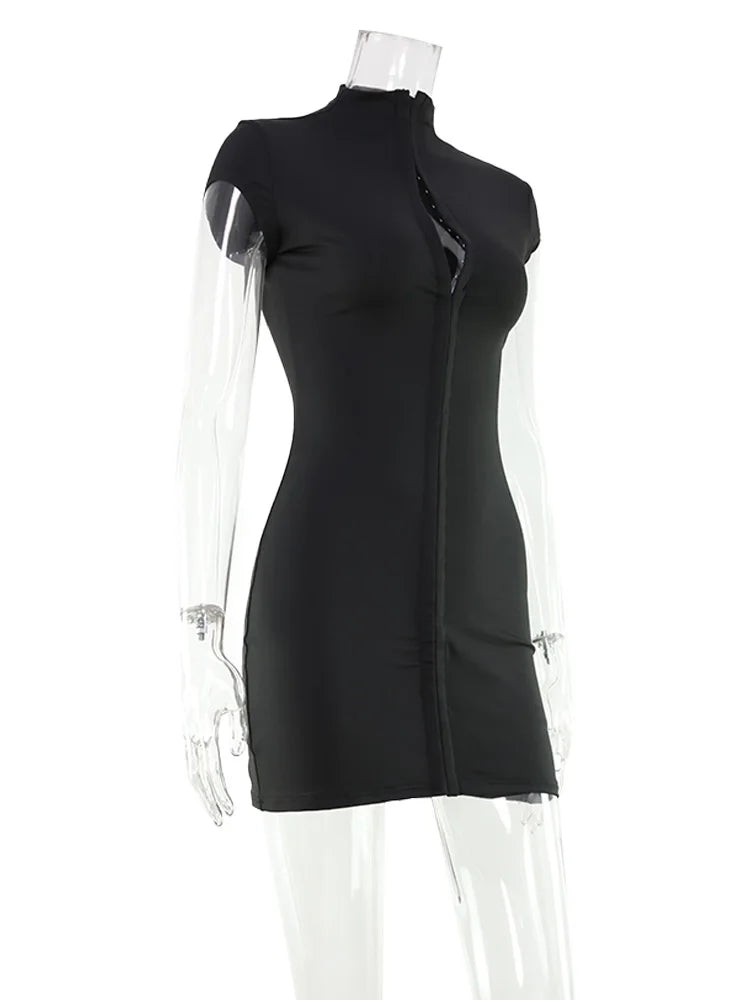 Elegant Bodycon Button-Front Mini Dress
