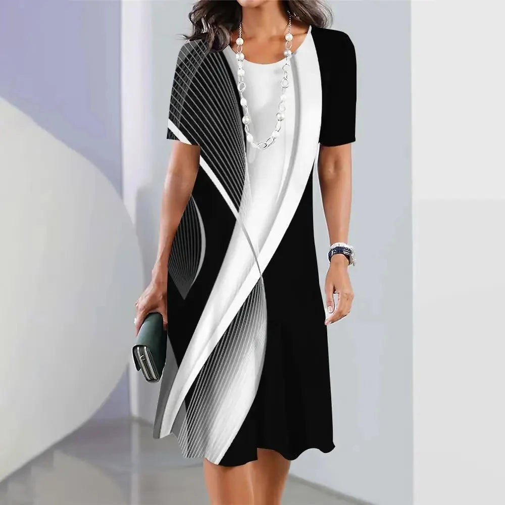 Women’s Striped Short-Sleeve Summer Dress