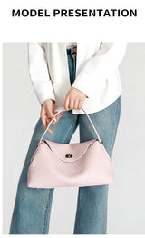 Women's genuine leather handbag fashionable retro designer luxury bag high-quality cowhide large capacity casual shopping bag