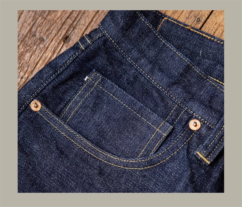 Vintage High-Rise Selvedge Denim Jeans for Men | 14oz