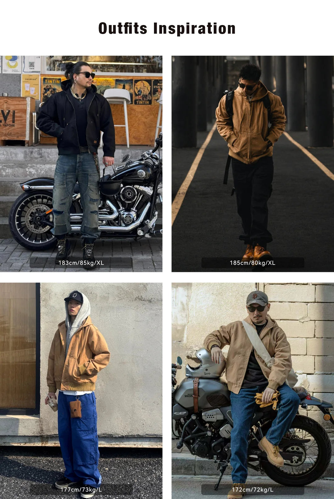 Maden J130 Heavyweight Canvas Hooded Jacket for Men
