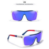KDEAM One-piece Shape Men Sunglasses Polarized Elastic Paint Surface Sun Glasses Women Suitable Long-lasting Goggles Cat.3