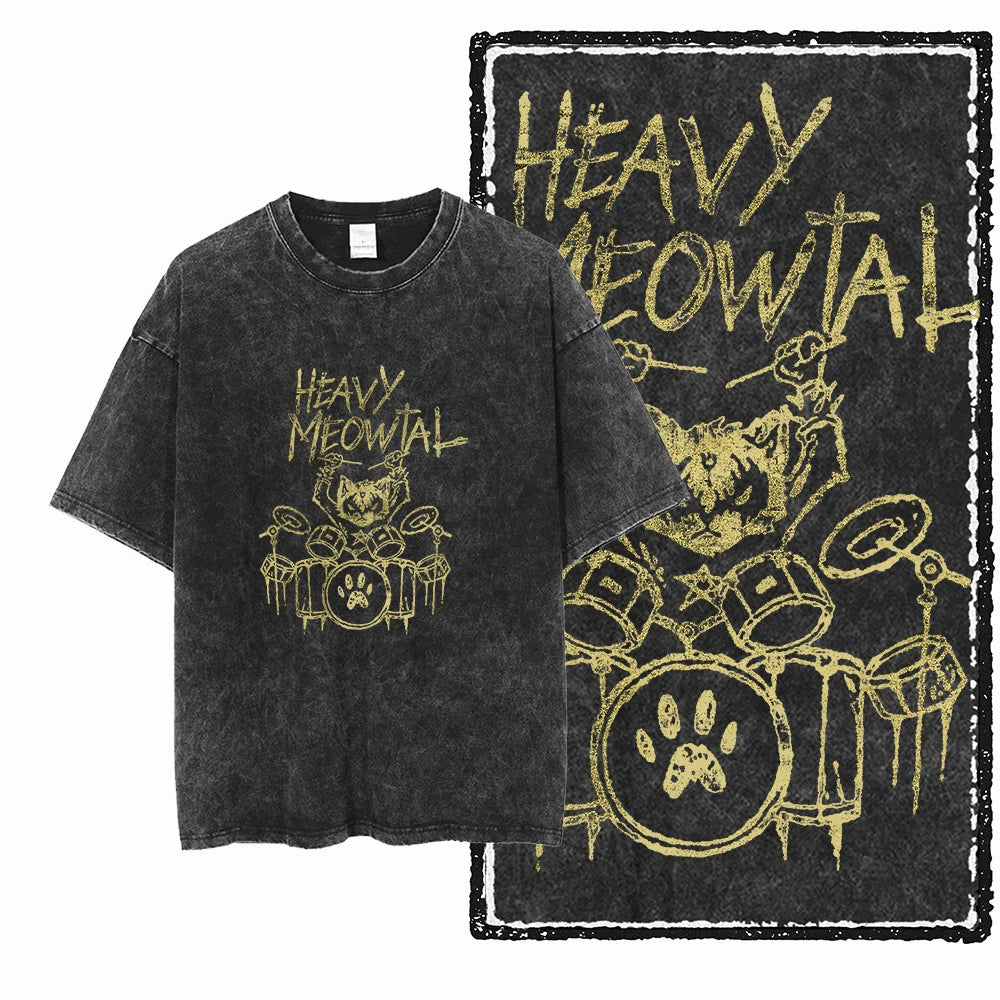 DB Cat Acid-Washed Graphic Tee