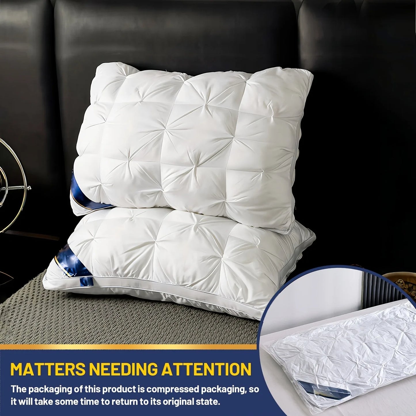 Twisted Flower48 × 74cmStar Hotel High and Low Pillow Home No Collapse Cervical Pillow Insert Waterable Wash Pillow Inner