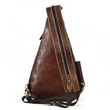 Single Shoulder Bagpack Genuine Leather Chest Bag Outdoor Riding Bag Chest Packs For Biker Men Male Sling Bags Cow Leather