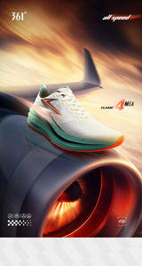 361 Degrees Flame 4.0 MIX Men‘s Running Shoes Racing Marathon Carbon Plate Stable Wear-resistant Jogging Male Sneaker 672512204