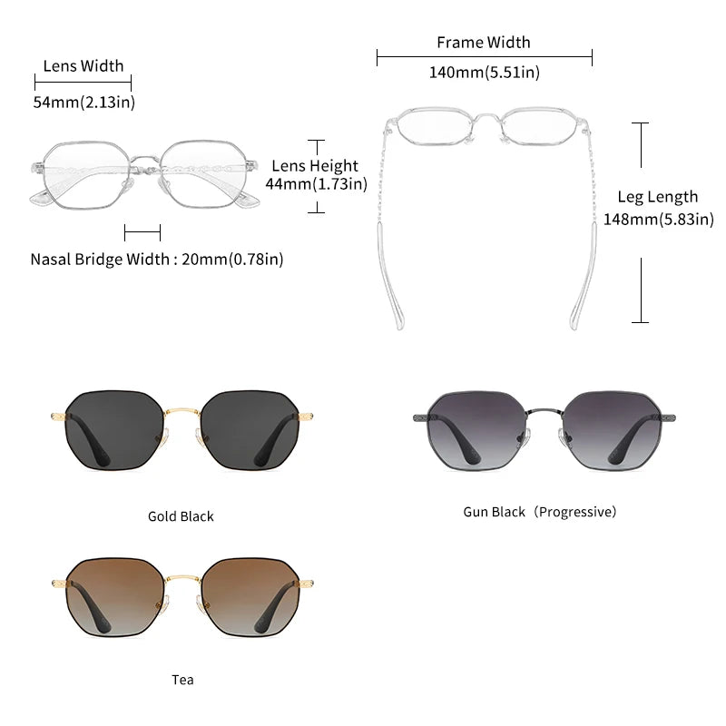 GCV Brand Classic Retro Women's Rectangular Square Metal Frame Glasses, Sunglasses, Polarizer Lenses，Box Oculos De Sol Gafas