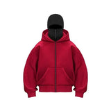 Y2K Double-Hood Zip-Up Balaclava Hoodie