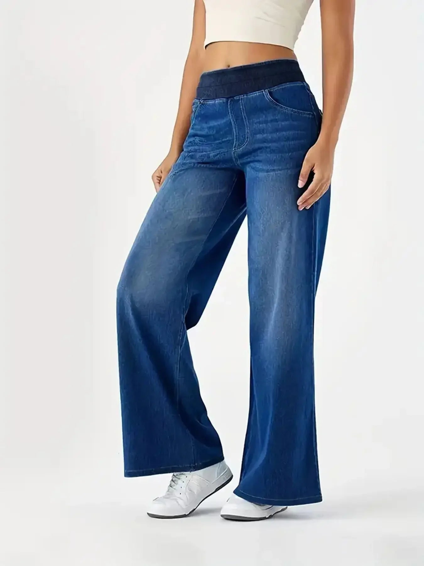 Women's Y2K Baggy Stretch Jeans – High Waist Loose Fit