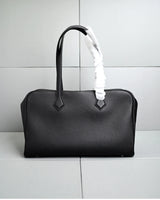 Genuine Leather Bowling Bag for Women, Top Layer Cowhide Handbag, Large Capacity Top Handle Bag, Small & Large Size