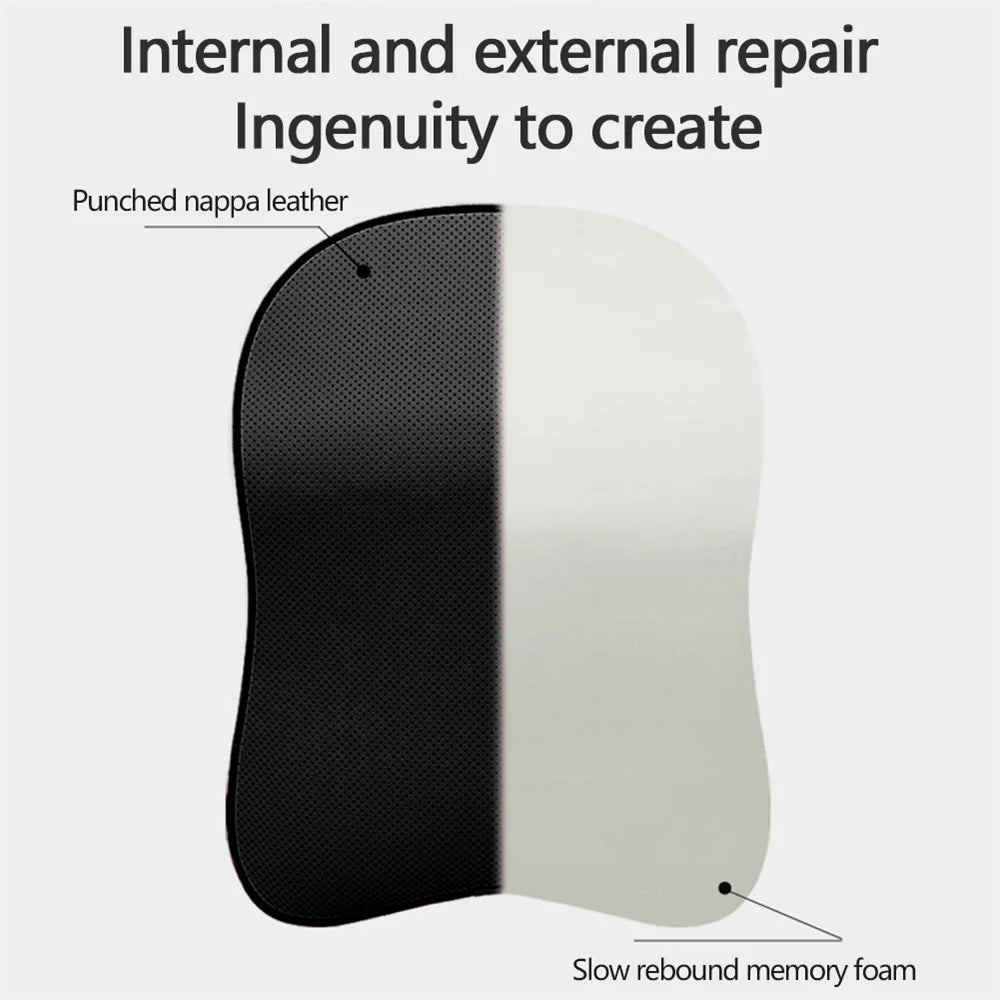3D Nappa PU Leather Headrest Memory Foam Rest Pillow Headrest Car Neck Pillow Support for Car Pain Relief Travel Neck Support