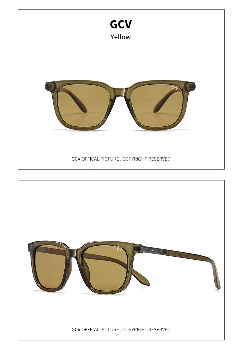 GCV Brand Original Fashion Acetate Polarized Sunglasses Cat Eye Square Frame Fishing Glasses Driving Outdoor Hiking UV400