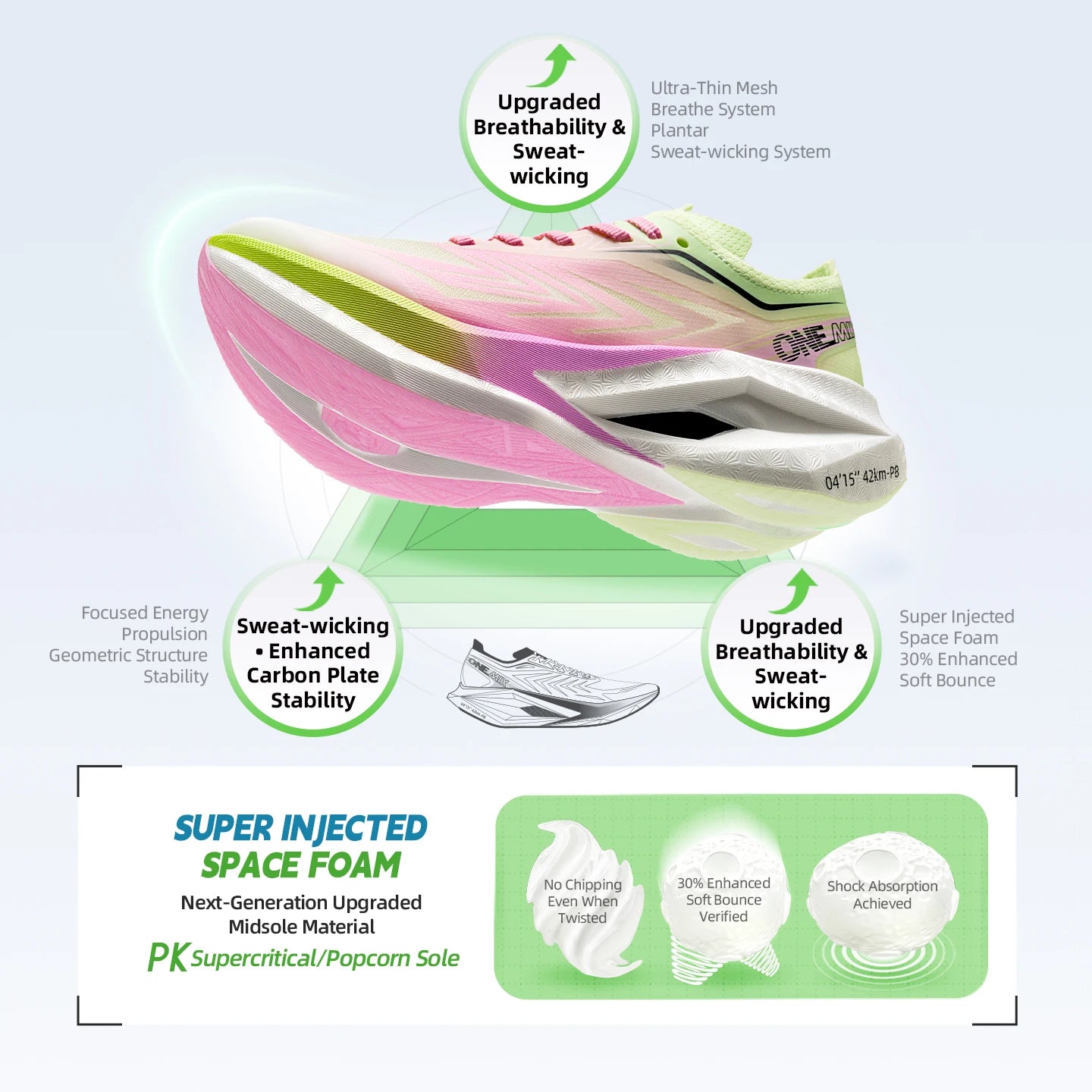 ONEMIX Professional Marathon Racing Running Shoes Men Full-length Carbon Plate Sports Sneakers Shock Absorbent Training Shoes