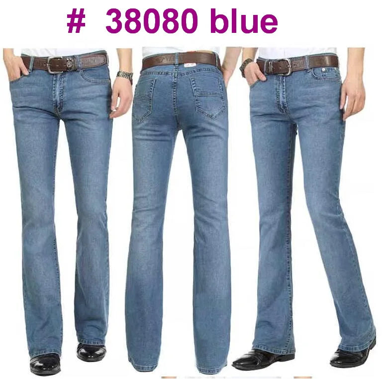 Men's Mid-Rise Flare Jeans | Slim Fit Denim Trousers