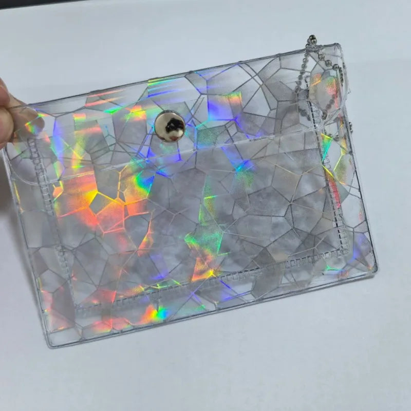 Transparent Laser Star Card Bag Mini Cute Wallet for Women Credit Card Holder Purse