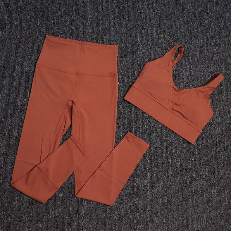 TRY TO BN Gym Sets Woman 2 Piece Sports Bra High Waisted Leggings Fitness Sportswear Women's Tracksuit Yoga Wear Workout Clothes