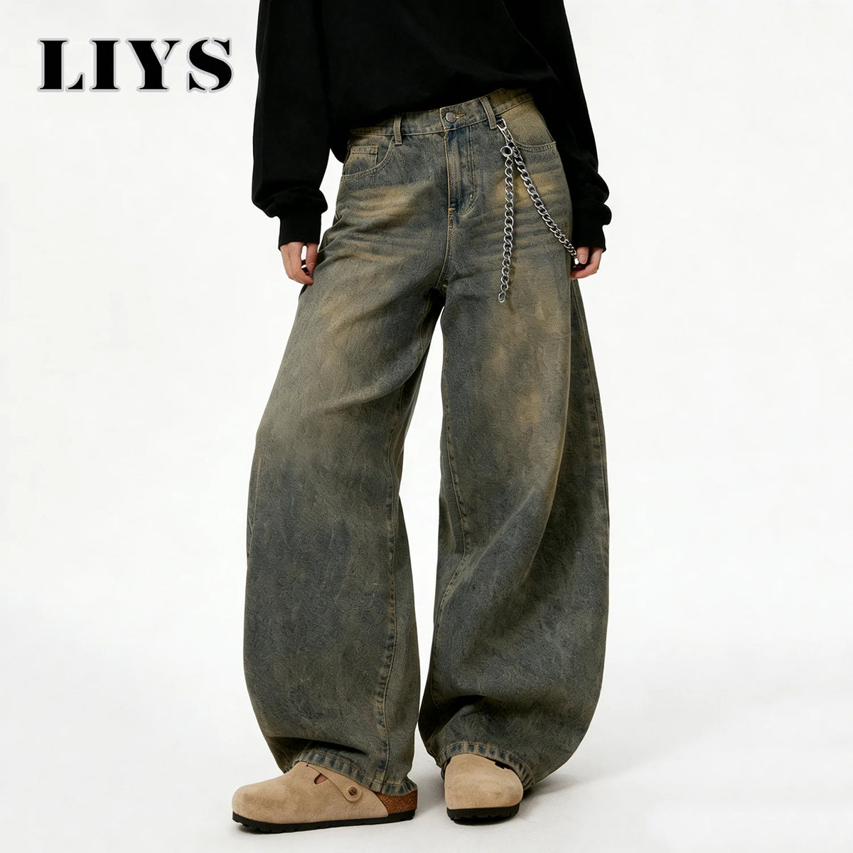 Unisex Baggy Wide-Leg Denim Jeans