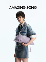 Amazing Song Donut Dumpling Bag Retro Suede Large Capacity Fashionable Bag